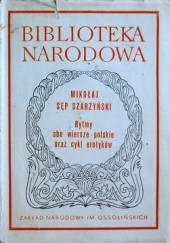 Okładka książki Rytmy abo wiersze polskie oraz cykl erotyków Mikołaj Sęp Szarzyński