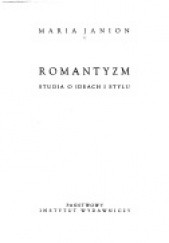 Okładka książki Romantyzm Maria Straszewska