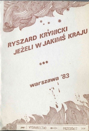 Okładka książki Jeżeli w jakimś kraju Ryszard Krynicki
