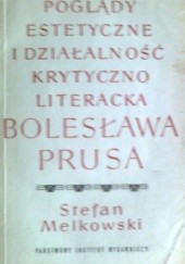 Okładka książki Poglądy estetyczne i działalność krytyczno-literacka Bolesława Prusa Stefan Melkowski