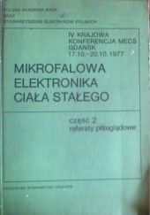 Okładka książki Mikrofalowa elektronika ciała stałego, część 2 referaty przeglądowe praca zbiorowa