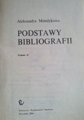 Okładka książki Podstawy bibliografii Aleksandra Mendykowa