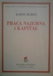 Okładka książki Praca najemna i kapitał Karol Marks