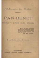 Okładka książki Pan Benet Aleksander Fredro