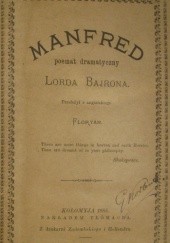 Okładka książki Manfred George Gordon Byron