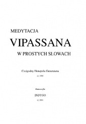 Okładka książki Medytacja Vipassana w prostych słowach Henapola Gunaratana