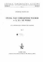 Studia nad uzbrojeniem polskim X-XII wieku