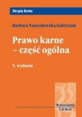 Okładka książki Prawo karne-część ogólna Barbara Namysłowska-Gabrysiak