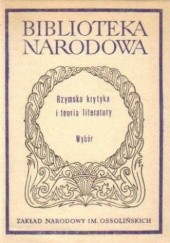 Okładka książki Rzymska krytyka i teoria literatury Stanisław Stabryła