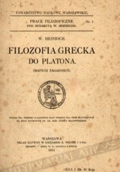 Okładka książki Filozofia grecka do Platona Władysław Heinrich