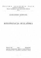Okładka książki Kolonizacja sullańska Aleksander Krawczuk