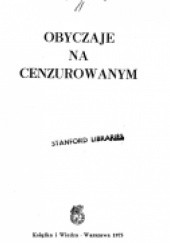Okładka książki Obyczaje na cenzurowanym Andrzej A. Dobrzyński