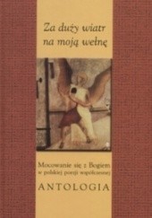 Okładka książki Za duży wiatr na moją wełnę : mocowanie się z Bogiem w polskiej poezji współczesnej. Antologia Tadeusz Jania