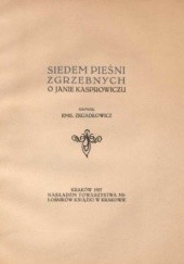 Okładka książki Siedem pieśni zgrzebnych Emil Zegadłowicz