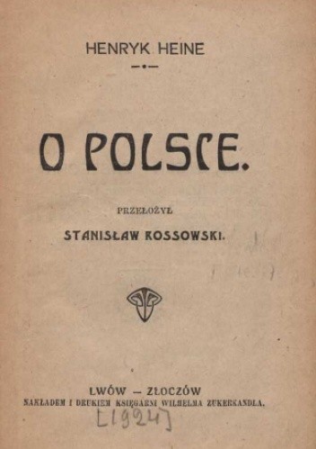 Okładka książki O Polsce Heinrich Heine