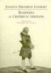 Okładka książki Rozprawa o Criterium veritatis Johann Heinrich Lambert