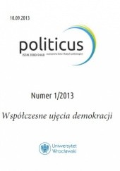 Okładka książki Politicus 1/2013 Redakcja czasopisma Politicus