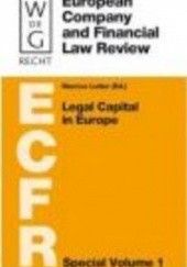 Okładka książki Legal Capital in Europe M. Lutter