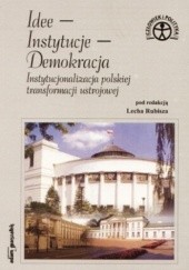 Okładka książki Idee - instytucje - demokracja Lech Rubisz