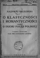 Okładka książki O klasyczności i romantyczności Kazimierz Brodziński
