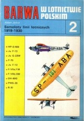 Okładka książki Samoloty linii lotniczych 1919-1930 Adam Jońca