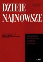 Okładka książki Dzieje najnowsze 2 - 2003 Tadeusz Wolsza