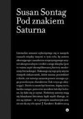Okładka książki Pod znakiem Saturna Susan Sontag