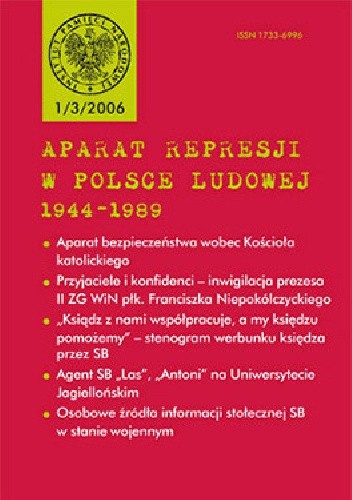 Okładka książki Aparat represji w Polsce Ludowej 1944-1989 nr (3) 1/2006 praca zbiorowa