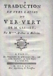 Okładka książki Ver Vert, czyli szpak klasztornego chowania Jean-Baptiste-Louis Gresset