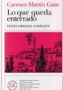 Okładka książki Lo que queda enterrado Carmen Martín Gaite