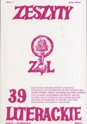 Okładka książki Zeszyty Literackie nr 39 (3/1992) Redakcja kwartaln. Zeszyty Literackie