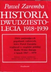 Okładka książki Historia dwudziestolecia 1918-1939 Paweł Zaremba