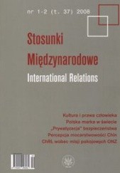 Okładka książki Stosunki Międzynarodowe International Relations 1-2 2008 autor nieznany