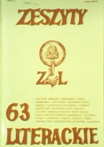 Okładka książki Zeszyty Literackie nr 63 (3/1998) Redakcja kwartaln. Zeszyty Literackie