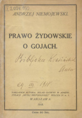 Okładka książki Prawo żydowskie o gojach Andrzej Niemojewski