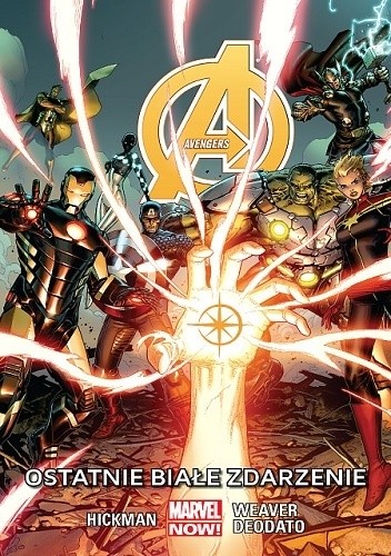 Okładka książki Avengers: Ostatnie białe zdarzenie Mike Deodato Jr., Jonathan Hickman, Frank Martin Jr., Justin Ponsor, Dustin Weaver