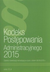 Okładka książki Kodeks postępowania administracyjnego 2015 