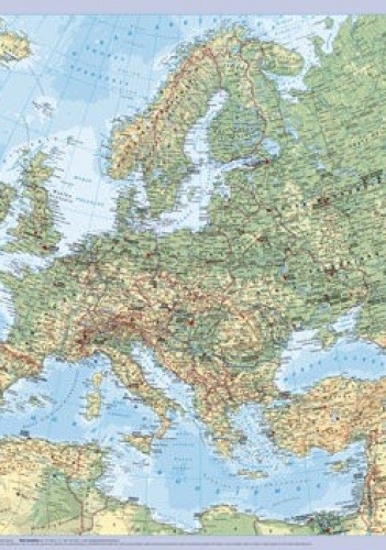 Okładka książki Europa. Mapa ścienna, fizyczno-polityczna praca zbiorowa