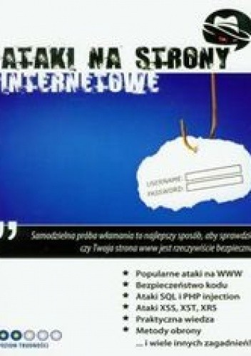 Okładka książki Ataki na strony internetowe z płytą CD Gliwiński Mariusz