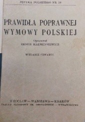 Okładka książki Prawidła poprawnej wymowy polskiej Zenon Ludwik Klemensiewicz