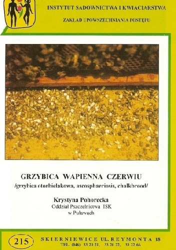 Okładka książki Grzybica wapienna czerwiu Krystyna Pohorecka