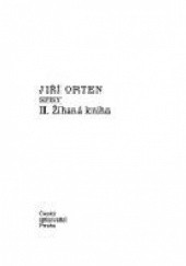 Okładka książki Žíhaná kniha Jiří Orten