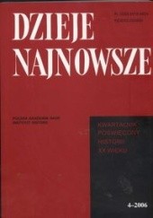 Okładka książki Dzieje najnowsze 4/2006 Tadeusz Wolsza