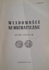 Okładka książki WIADOMOŚCI NUMIZMATYCZNE, ROK XXIII - ZESZYT 2 (88) / 1979 Redakcja Wiadomości Numizmatyczne