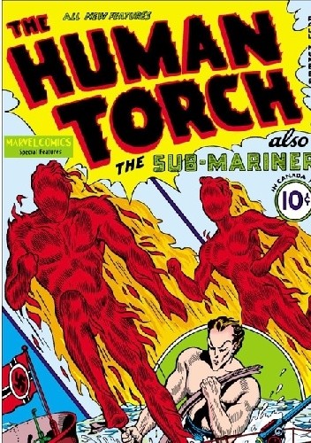 Okładki książek z cyklu Human Torch Comics