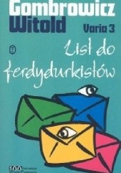 Okładka książki List do Ferdydurkistów Witold Gombrowicz