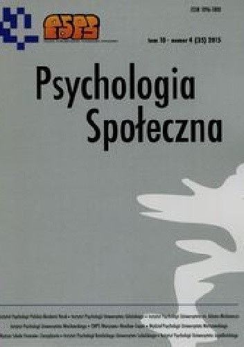 Okładka książki Psychologia społeczna 4/2015 praca zbiorowa