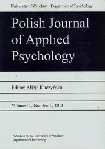 Okładka książki Polish Journal of Applied Psychology 11/2013 Alicja Kuczyńska