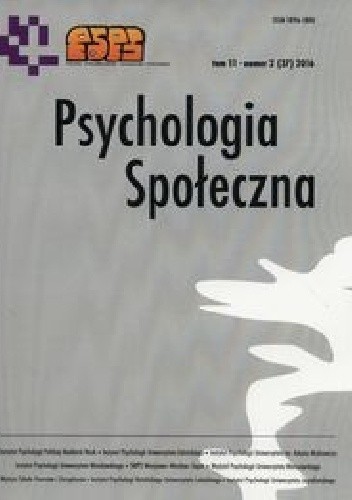 Okładka książki Psychologia społeczna 2/2016 praca zbiorowa