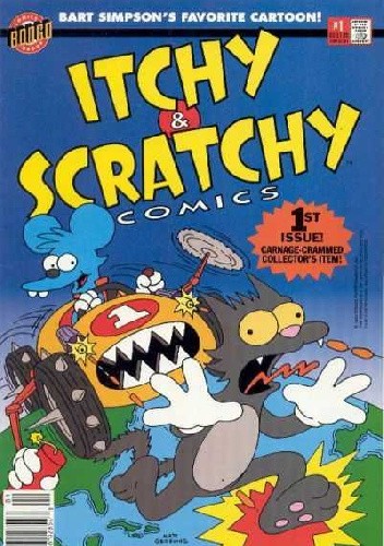 Okładki książek z cyklu Itchy & Scratchy Comics